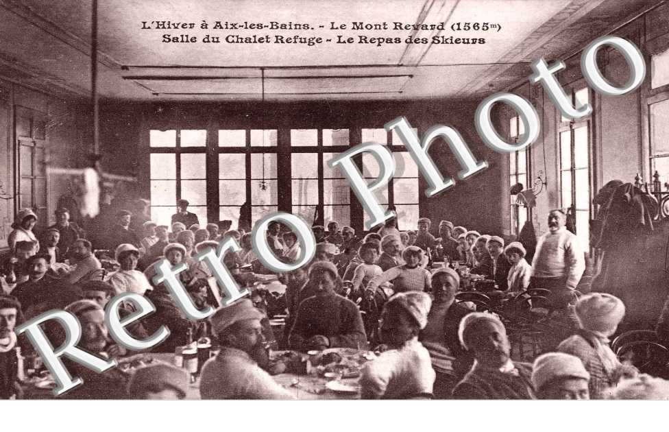 Le mont Revard - salle de chalet refuge - Le repas des skieurs