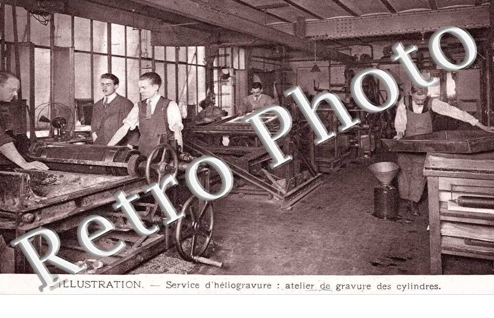  Rue Saint Georges Service d'heliogravure - atelier de gravure des cylindres - L'Illustration