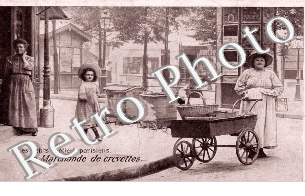 Les petits metiers parisiens La marchande de crevettes