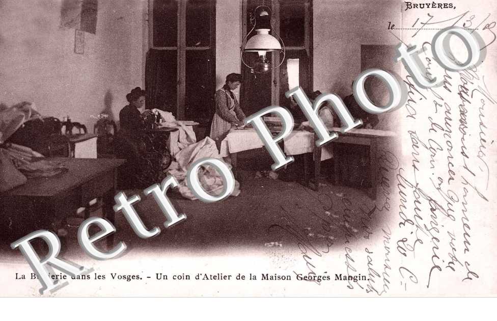 La broderie dans les vosges - Un coin de l'atelier de la maison Georges Mangin