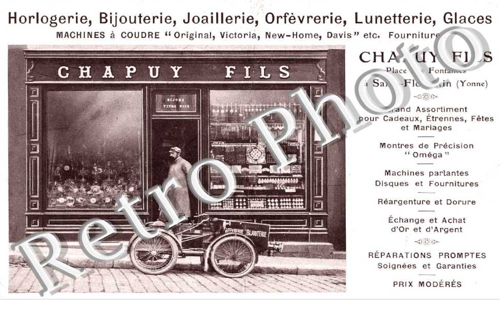 horlogerie, bijouterie, joaillerie, orfevrerie, lunetterie, glaces Chapuy Fils
