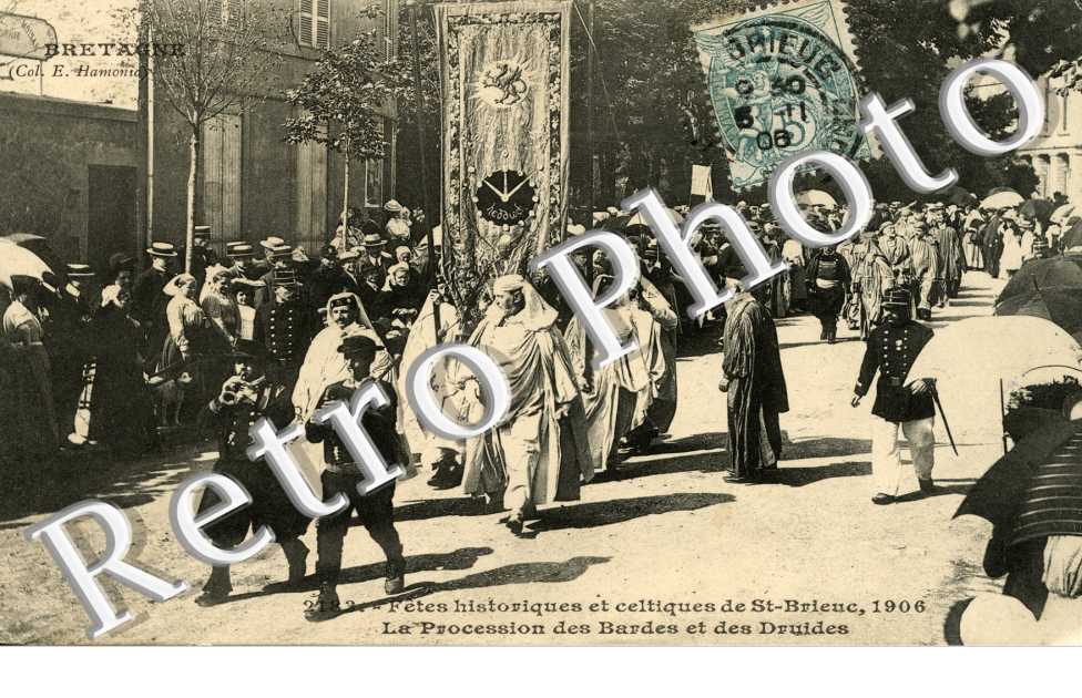 La procession des bardes et de druides - fetes histriques et celtiques de St-Brieuc, 1906