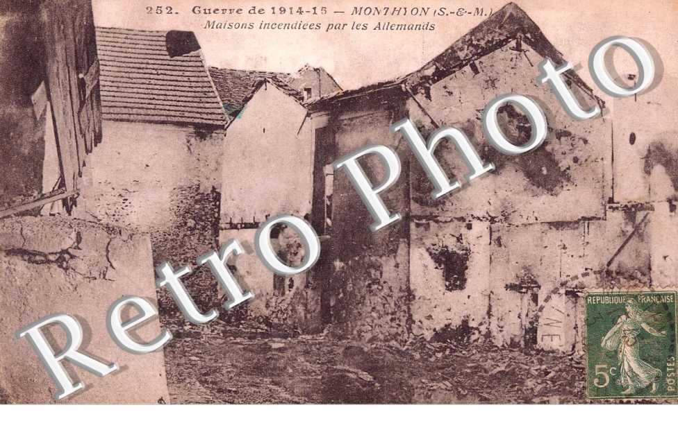 Maison incendiees par les allemands - guerre 1914-15