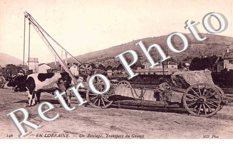 Un attelage - Transport de Granit