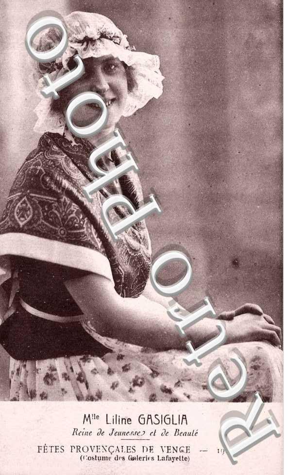 Mlle Liline Gasiglia reine de jeunesse et de beaute, fetes provencales