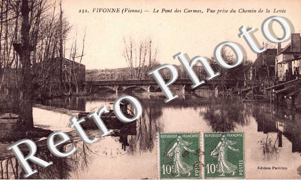 Le pont des carmes, vue prise du chemin de la Levee