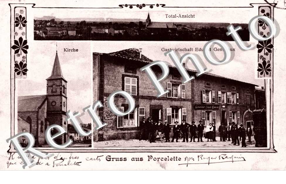 kirche, total ansicht, gastwirtschaft Edouard Genevaux