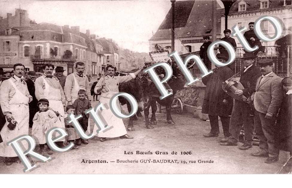 boucherie Guy-Baudrat, les Boeufs Gras 1906