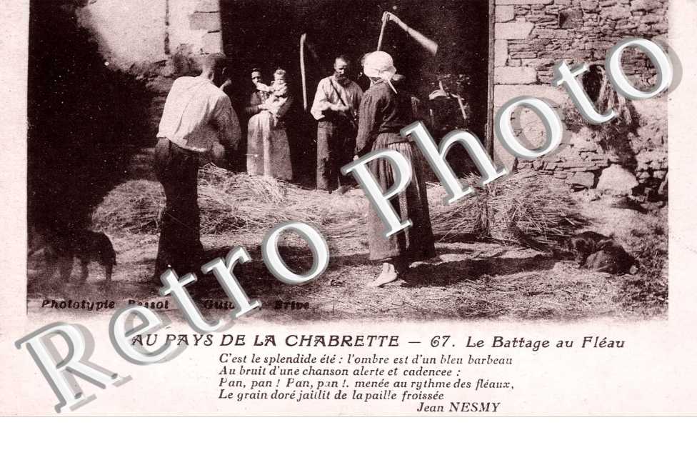 Au pays de la Chabrette Le battage au fleau