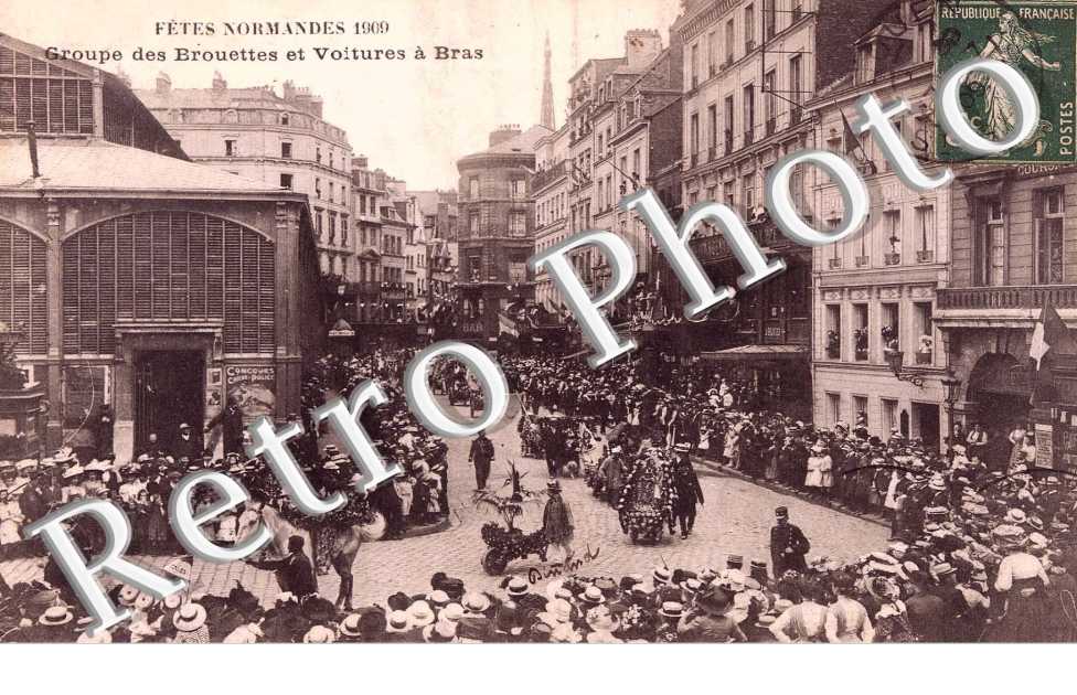 Fetes Normande 1909 - Groupe de Brouettes et Voitures a Bras