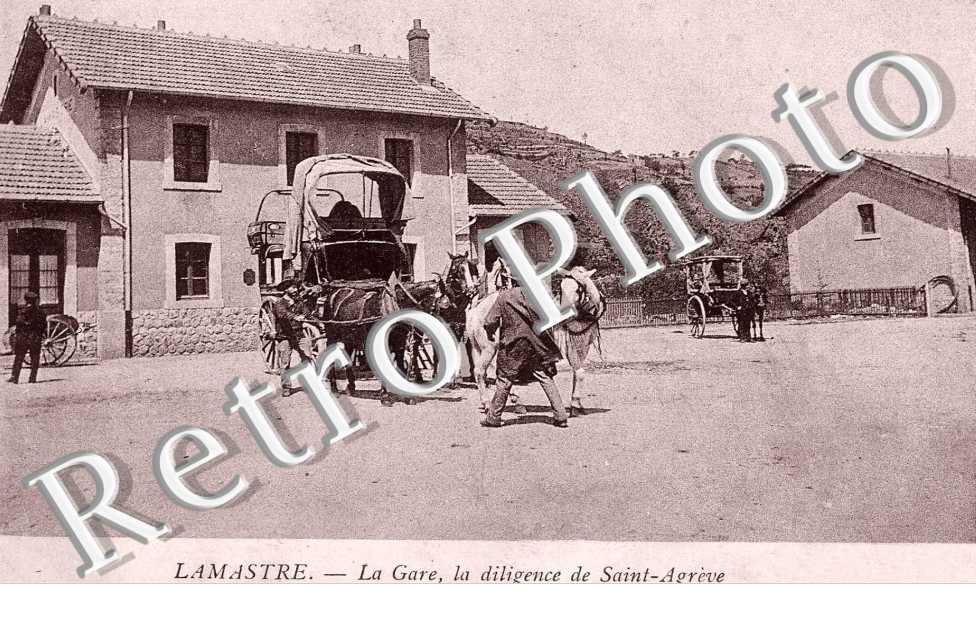 la gare, la diligence de Saint-Agreve