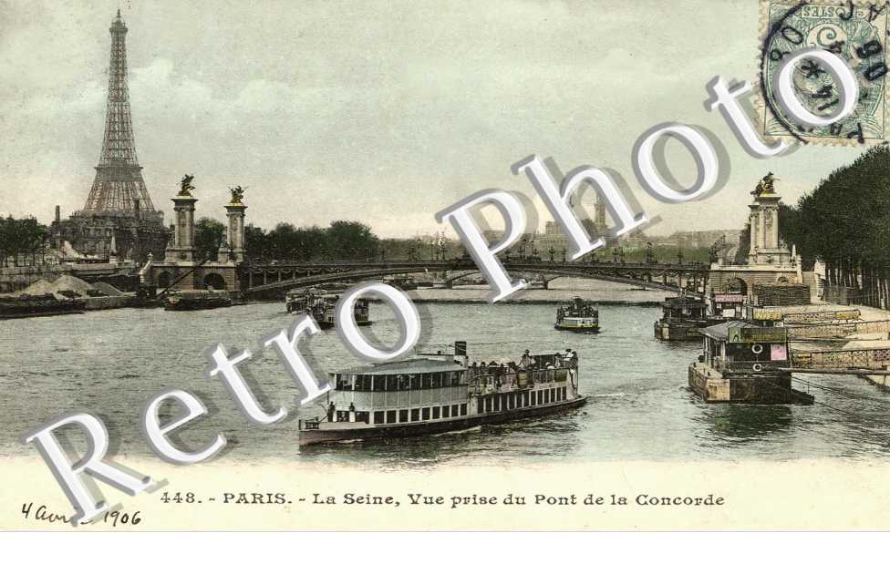 LA SEINE VUE PRISE DE LA CONCORDE (4 AVRIL 1906)