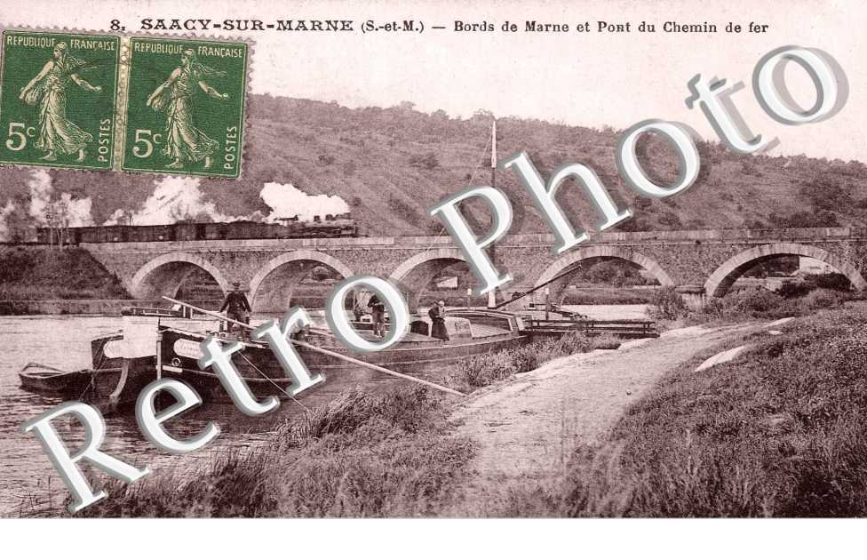 Bords de la Marne et pont du chemin de fe - penicher