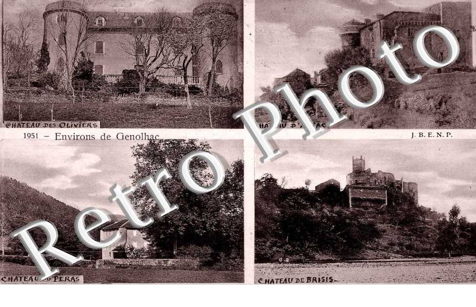 environs de genolhac - chateaux des oliviers, d'aujac, du peras, de brisis