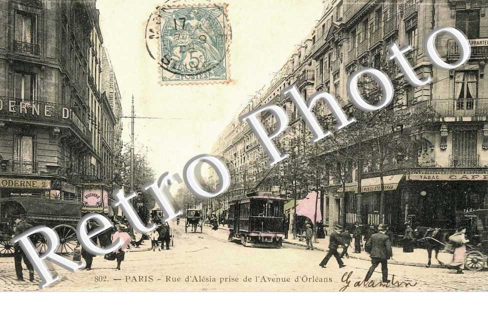 Rue d'Alésia prise de l'Avenue d'Orléans