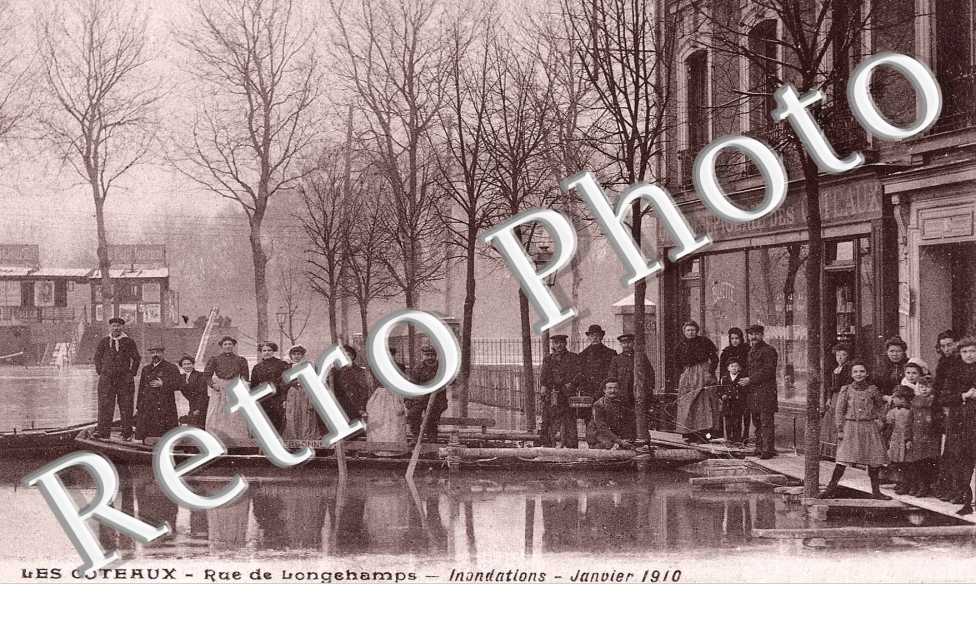 Les coteaux - rue de Longchamps  - Inondation janvier 1910