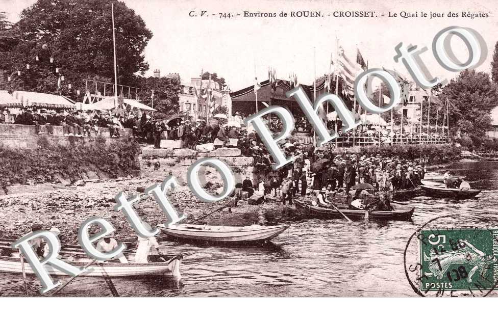 Croisset - Le quai le jour des regates - sport