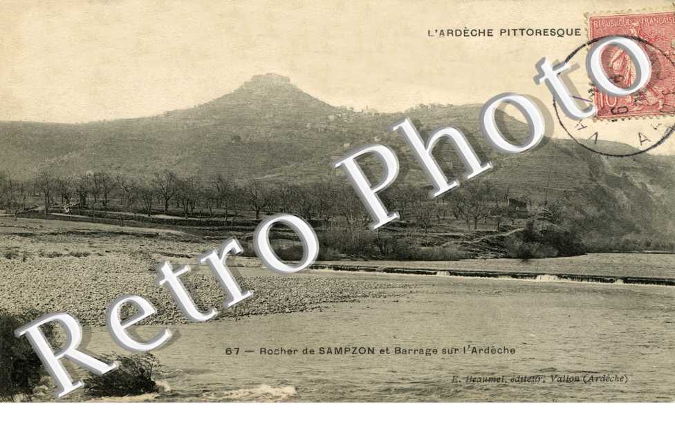 Le Rocher et Barrage sur l'Ardeche