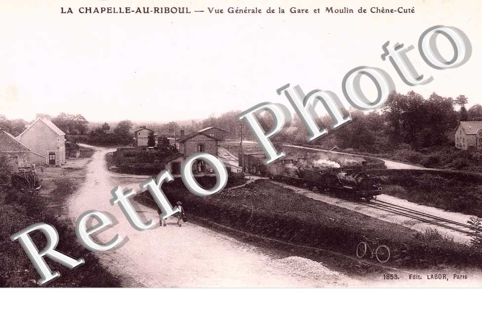 vue générale de la gare et Moulin de Chêne-Cuté