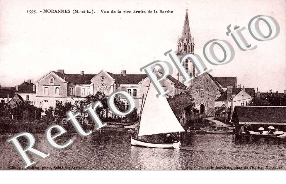 vue de la rive droite de la Sarthe