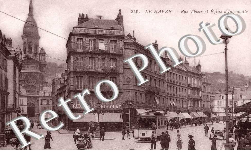 La Rue Thiers et Eglise d'Ingouville