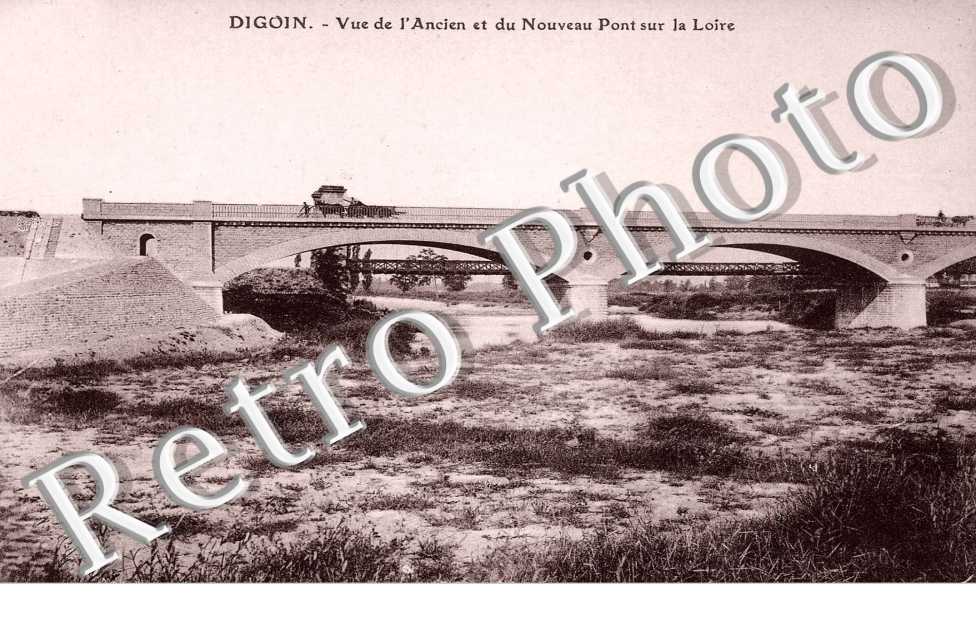 vue de l'ancien et du nouveau pont sur la Loire