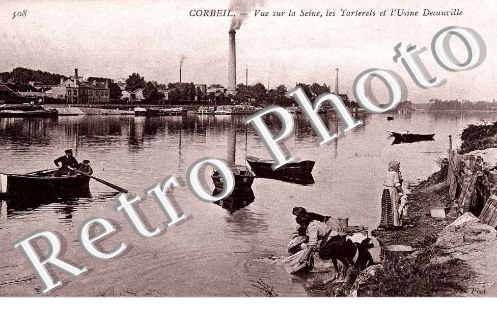 VUE SUR LA SEINE, LES TARTERETS ET L'USINE DECAUVILLE