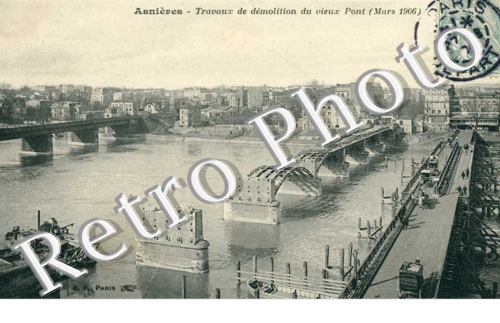 travaux de demolition du vieux pont (mars 1906)