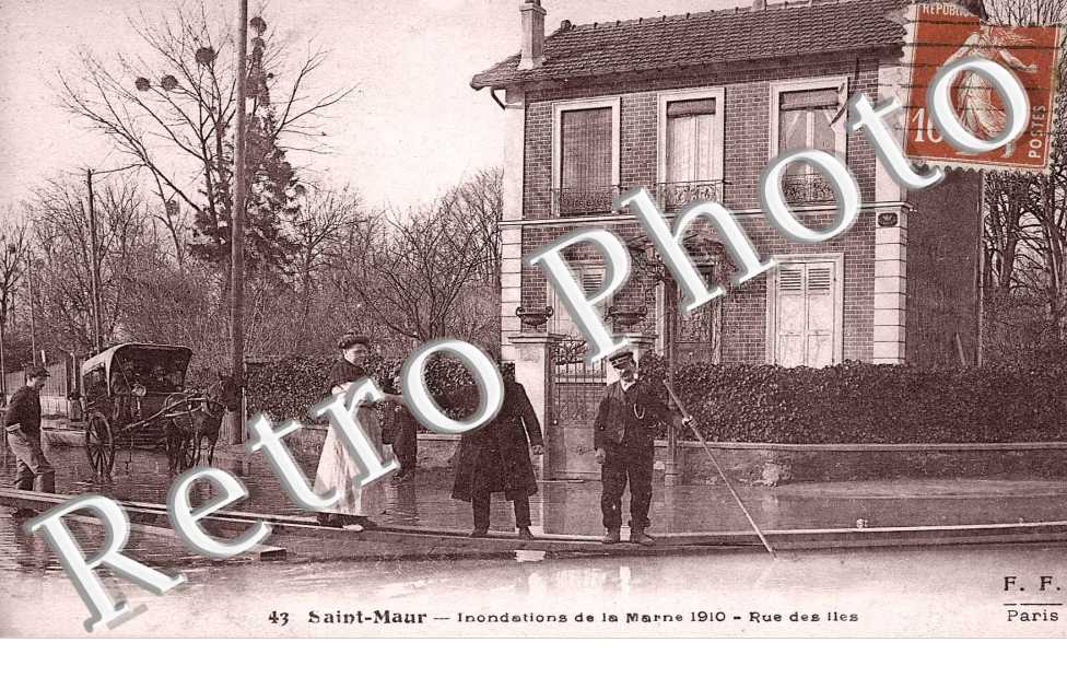 Inondation de la Marne 1910 - Rue des iles