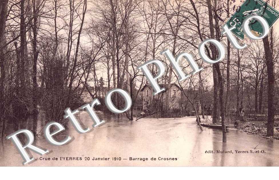 Barrage de Crosnes - crue de l'Yerres 20 janvier 1910