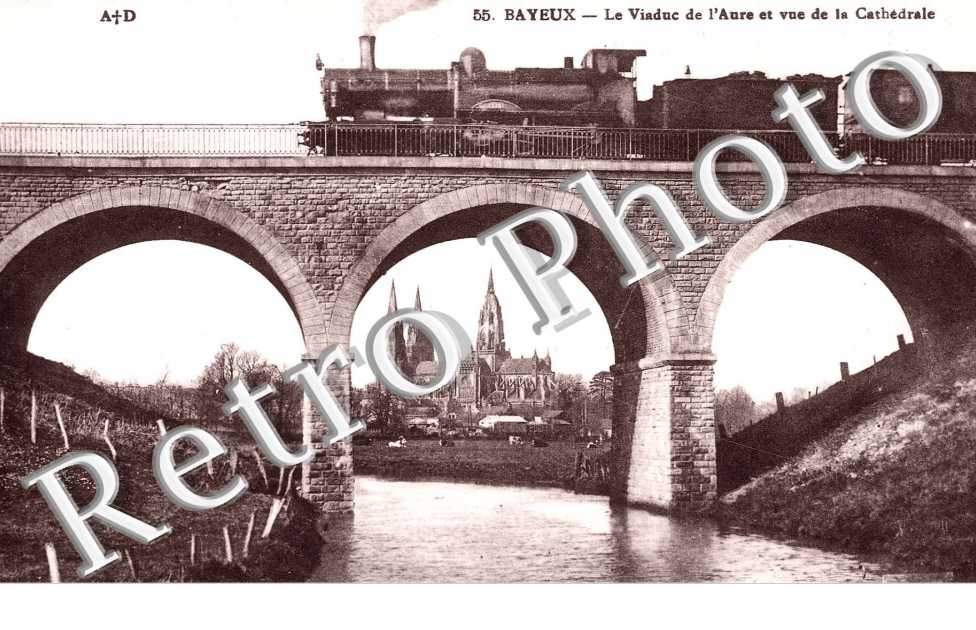 le viaduc de l'Aure et vue de la cathedrale