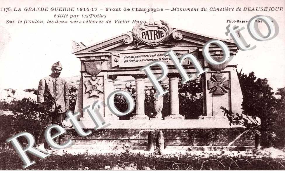 La grande guerre 1914-17 Monument du cimetriere Beausejour