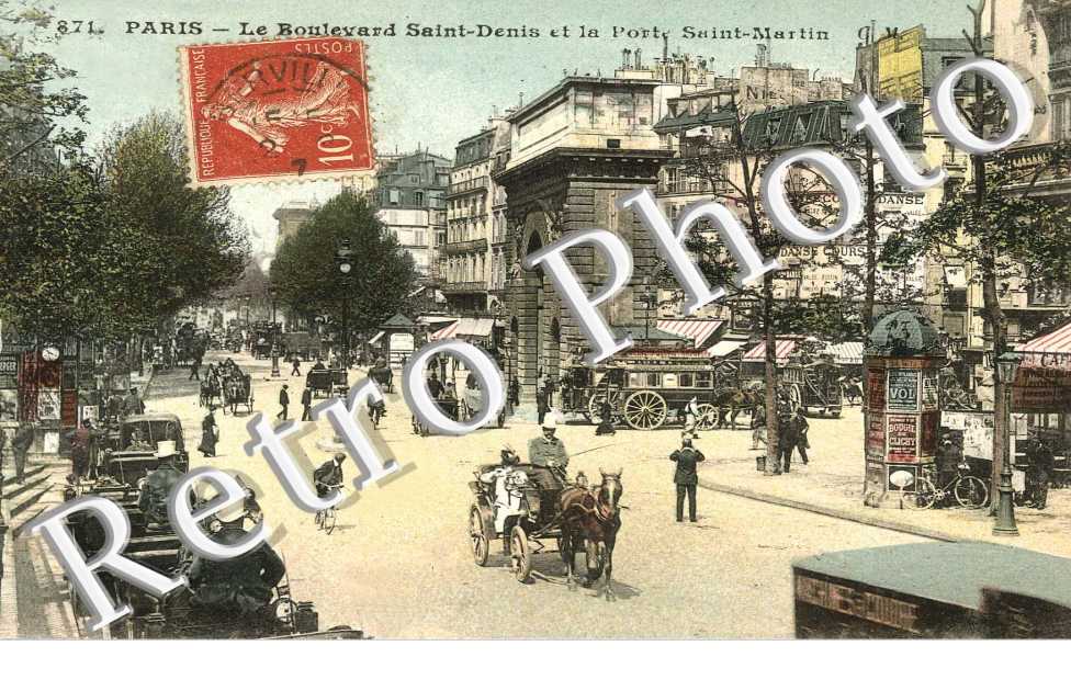 le boulevard Saint Denis et la porte Saint-Martin