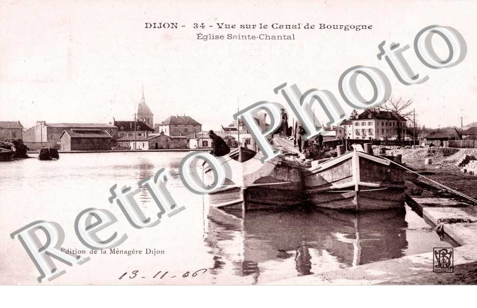 vue sur le canal de Bourgogne - eglise Sainte Chantal