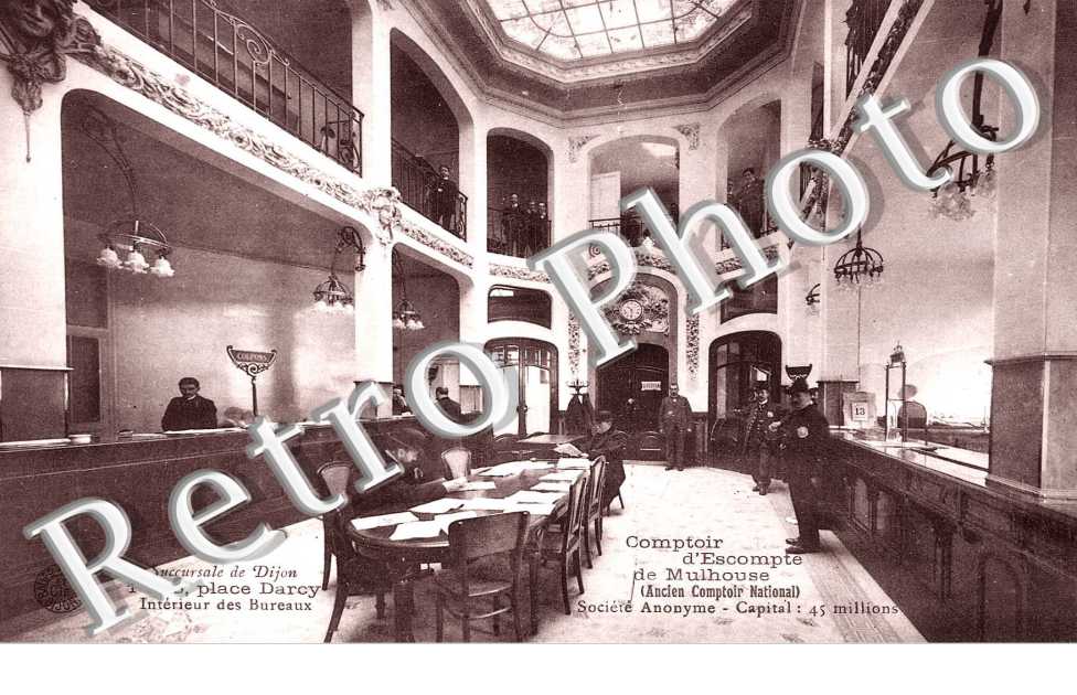 1 et 3  place Darcy - Comptoir d'Escompte de Mulhouse, succursale de Dijon, interieur des bureaux