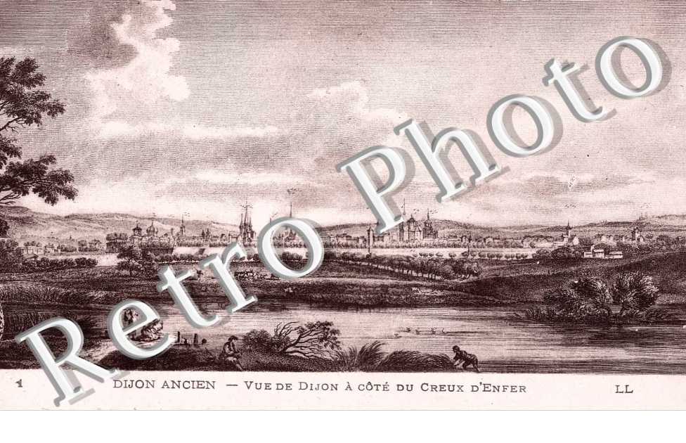 DIJON ancien Vue de Dijon a cote du Creux d'Enfer