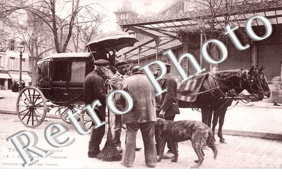 Types toulousains - colloque de cochers - (folklore - metiers)