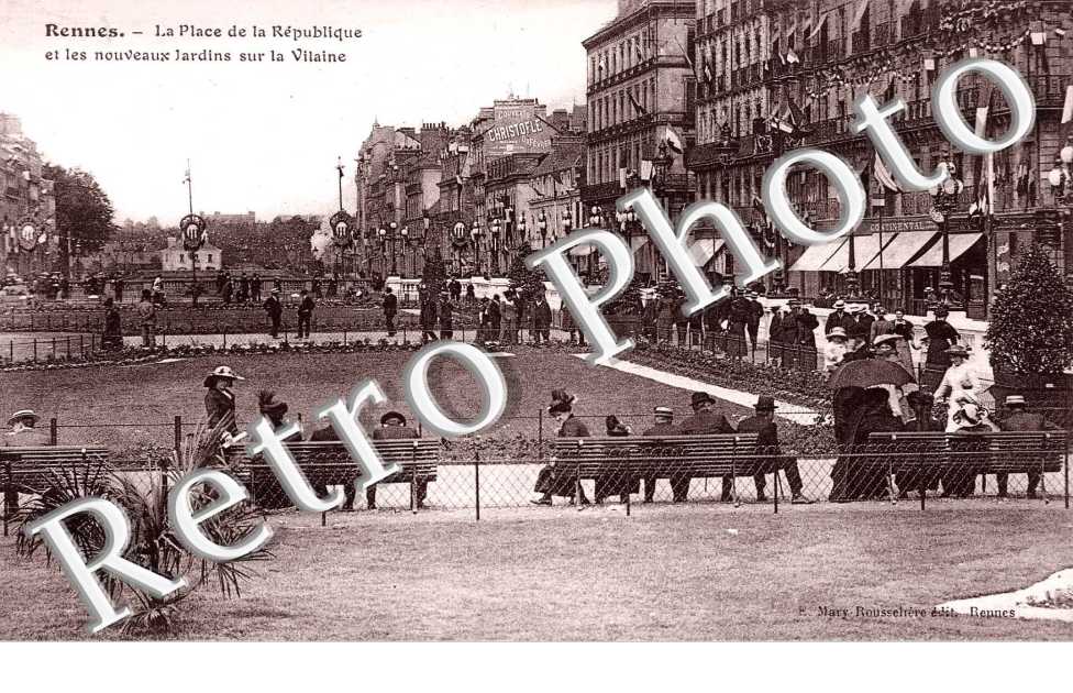 la place de la republique et les nouveaux jardins sur la vilaine