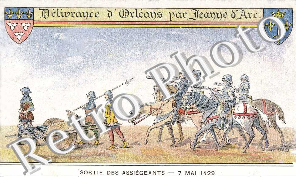 delivrance d'orleans par jeanne d'arc (couleur) sortie des assiegeants 7 mai 1429