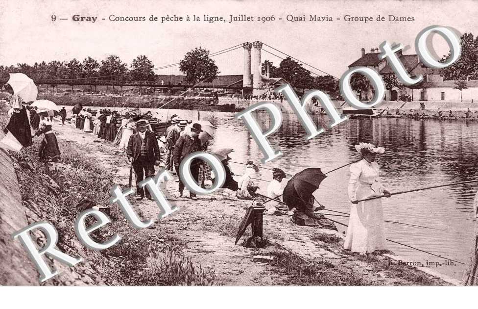 concours de peche a la ligne, juillet 1906 - Quai Mavia - groupe de dames