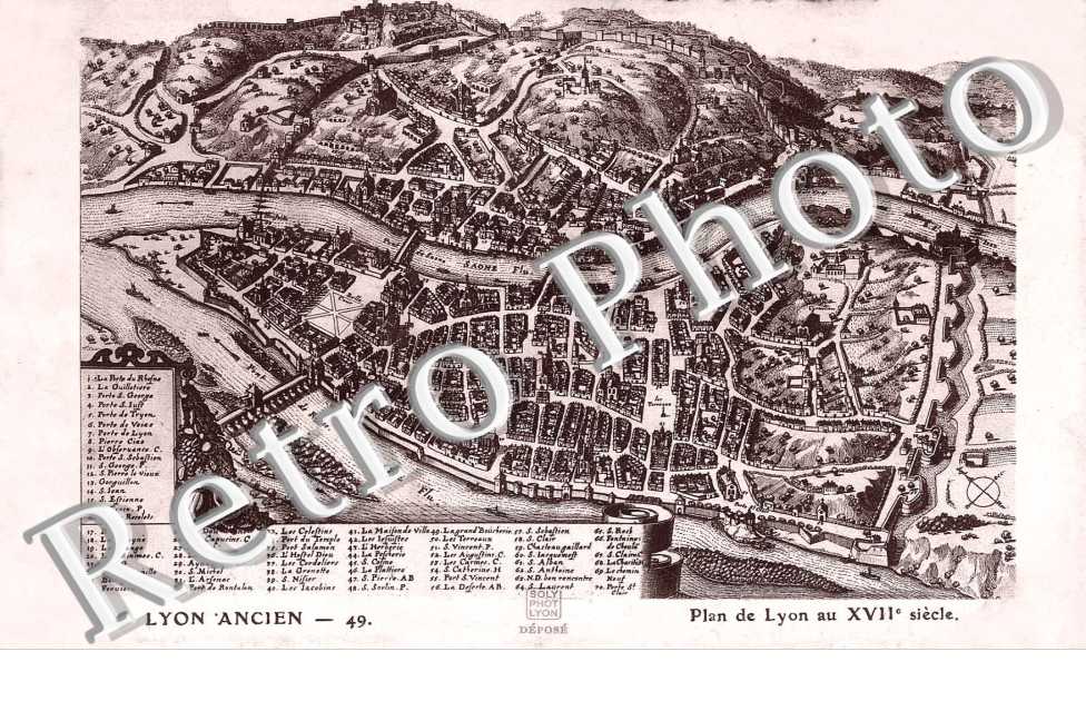 Plan de Lyon au XVIIeme siecle
