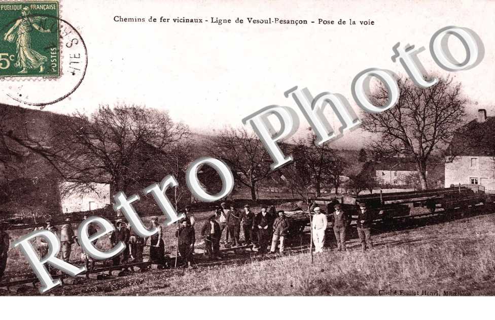 Chemin de fer vicinaux - Ligne de Vesoul - Besancon - Pose de la voie