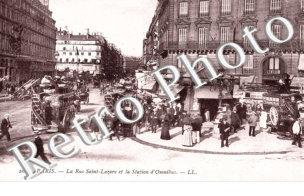 LA RUE SAINT LAZARE ET STATION DES OMNIBUS