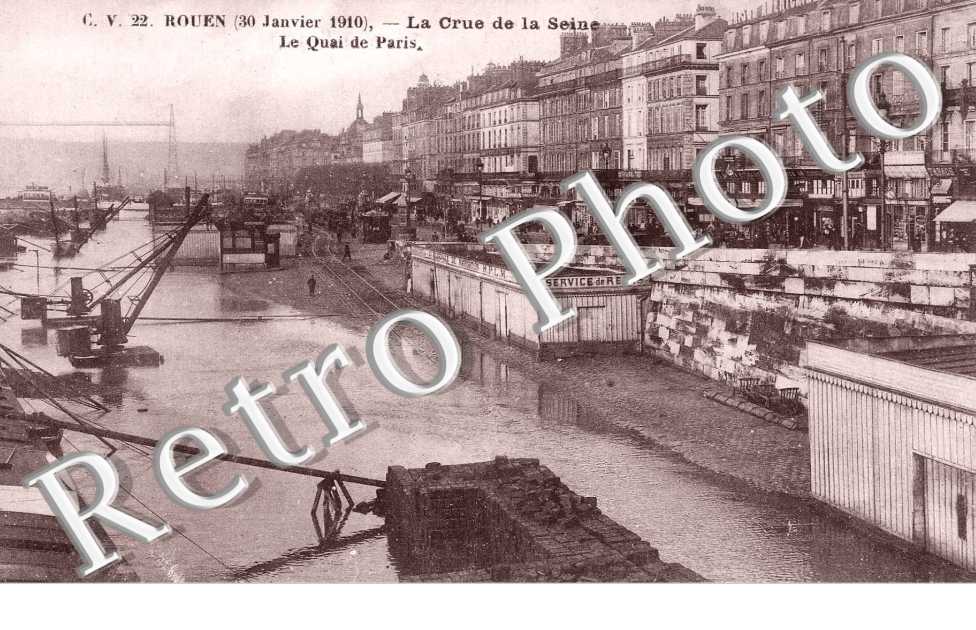 La crue de la Seine - 30 janvier 1910    - quai de Paris