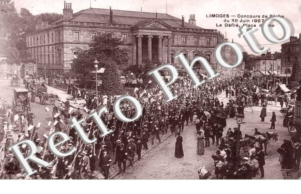 Concours de peche du 30 juin 1907 Le defile, place d'Aine