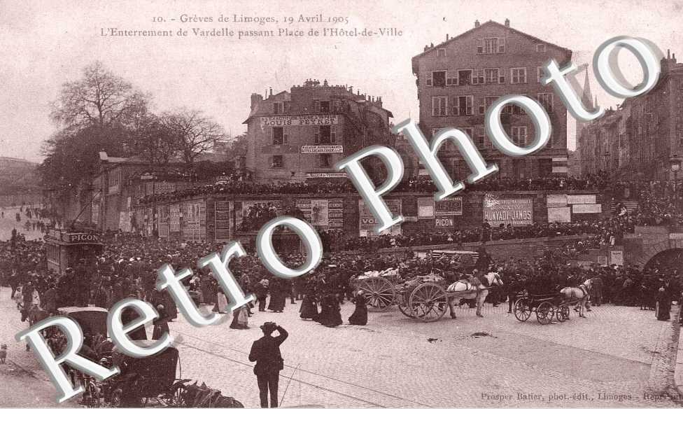 GReVES 19 avril 1905 L'enterrement de Vardelle passant place de l'Hotel de Ville
