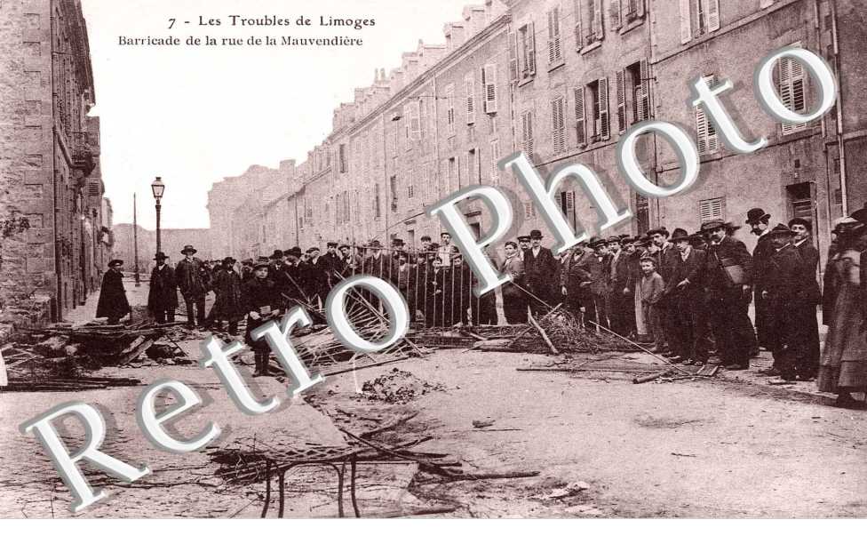 Les troubles de Limoges Barricade de la rue de la Mauvendiere