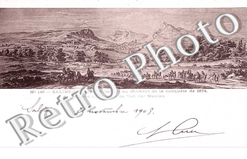 conquete de 1674 d'apres un tableau de Van der Meulen