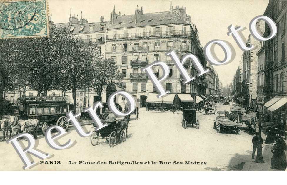 Place des Batignolles et la rue des moines