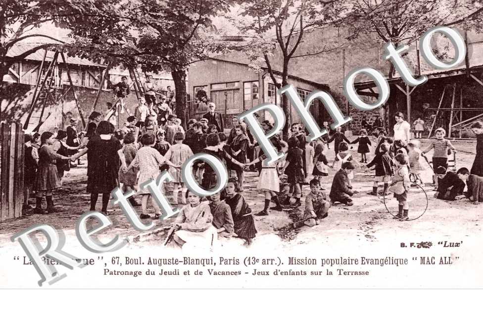 LA BIENVENUE 67 Boulevard Auguste Blanqui Mission populaire evangelique Jeux d'enfants sur la terrasse